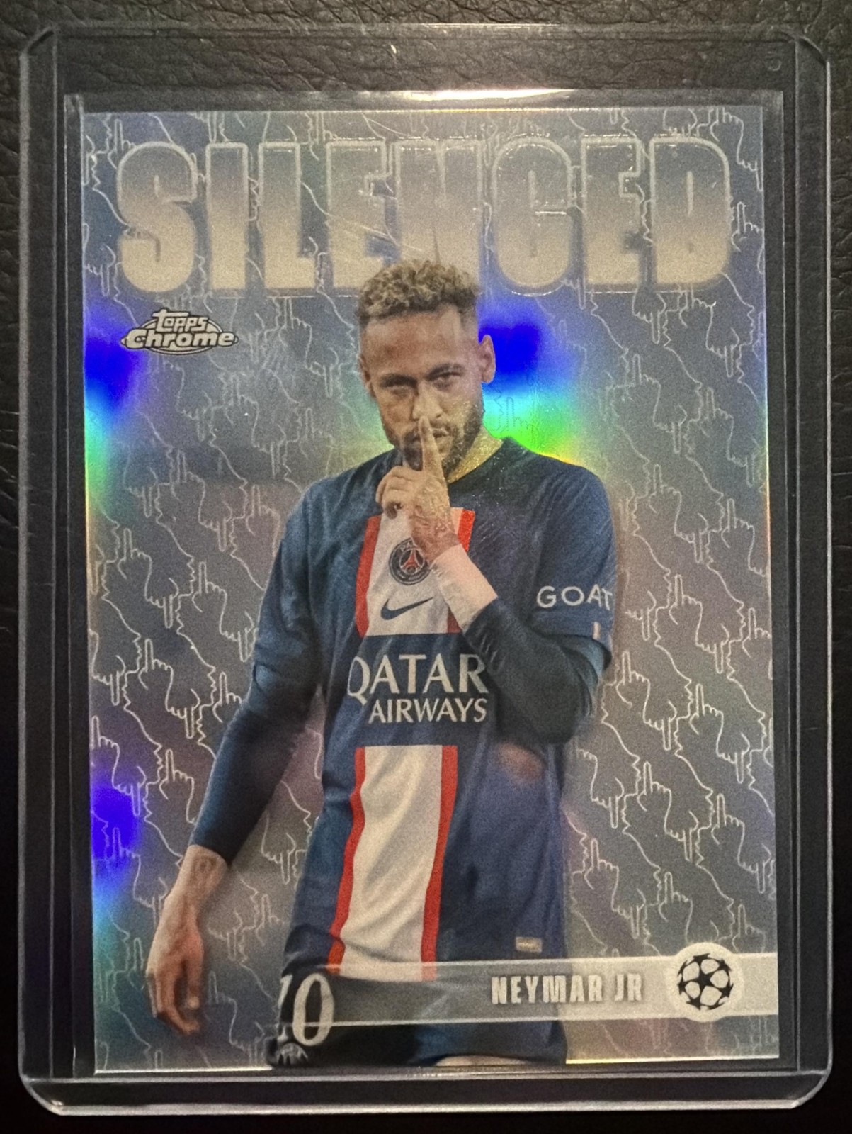 2025 Topps Chrome UEFA Club Competitions Neymar Jr Silenced #SHH-1 PSG view 1