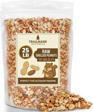 25 LB - Raw Shelled Peanuts for Squirrels, Out of Shell Peanuts for Birds and Wi