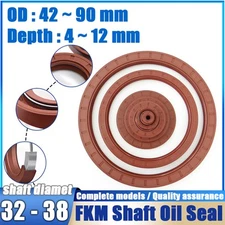 Metric TC Rotary Oil Shaft Seal FKM Fluorine Double Lip Seal 32mm - 38mm Shaft