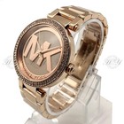 New Michael Kors MK5865 Parker Rose Gold-Tone MK Logo Dial Fashion Women's Watch