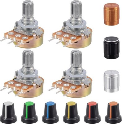 WH148 B100R Potentiometer 15mm Shaft 3Pins 100 Ohm Variable Resis Style: B100R