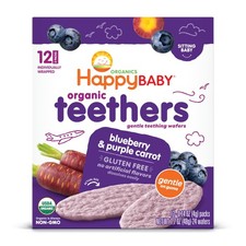 Happy Baby Organics Snacks, Gentle Teething Wafers, Pack of 6, Natural