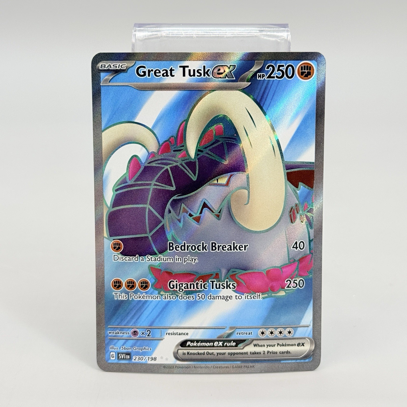 Great Tusk ex 230/198 Double Rare Full Art Scarlet & Violet Pokemon Card NM