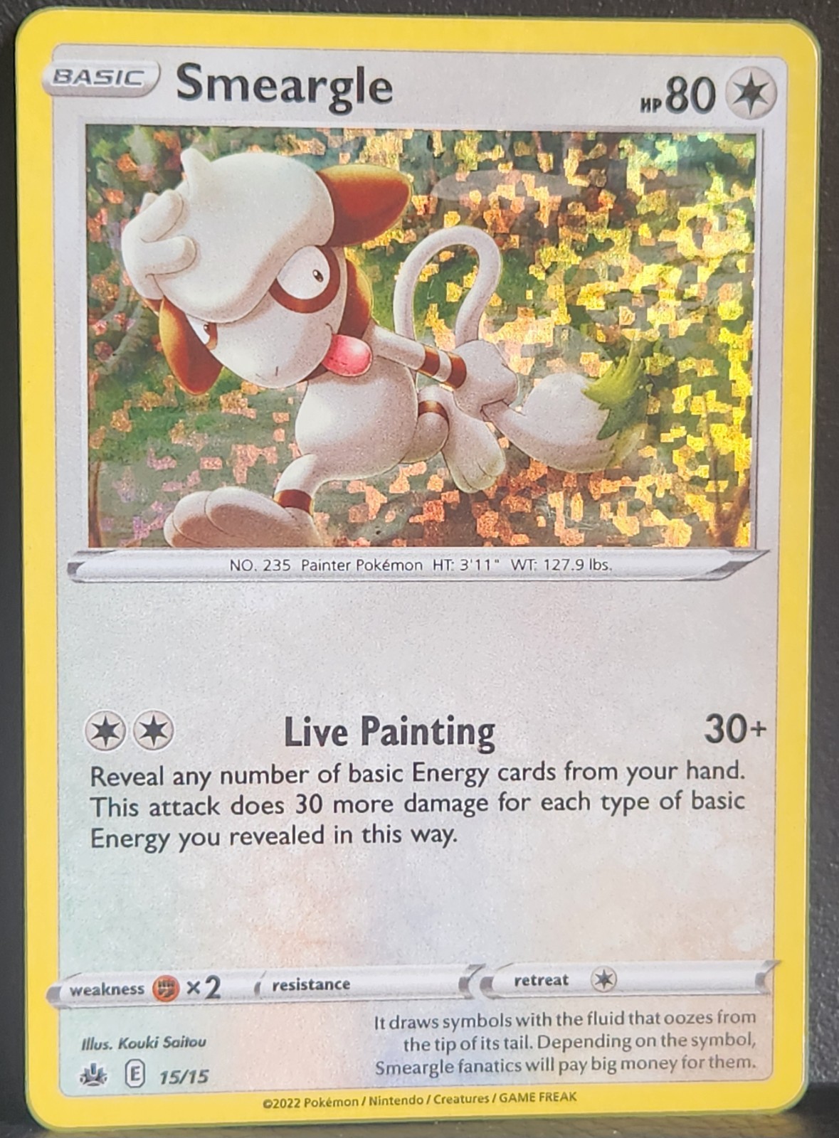 Smeargle 15/15 Confetti Holo Rare McDonald's 2022 Promo Pokémon TCG