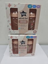 Tommee Tippee Natural Start Anti-Colic Baby Bottles 9oz Pink 4 Total B2