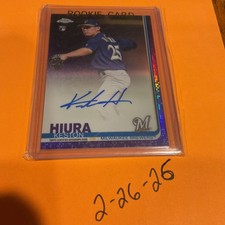 2019 Topps Chrome Keston Hiura Blue Refractor RC AUTO #023/150 Brewers Angels