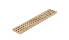 NDS Spee-D Channel Drain Grate, 4-7/16" W X 2' L, Wave Design, Sand Plastic