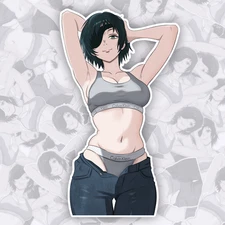 Chainsaw Man Sticker - Himeno in Calvin Klein – Flirty Vinyl Decal Gift