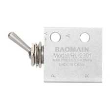 Pneumatic Knob Switch Valve, HL-2301-V, 3 Port 2 Position, PT1/8, Normally Close
