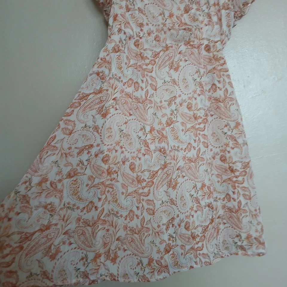 Lucky Brand Dress Medium Floral Babydoll Smocked Puff Sleeve Cottage Core Boho - Image 2 of 4