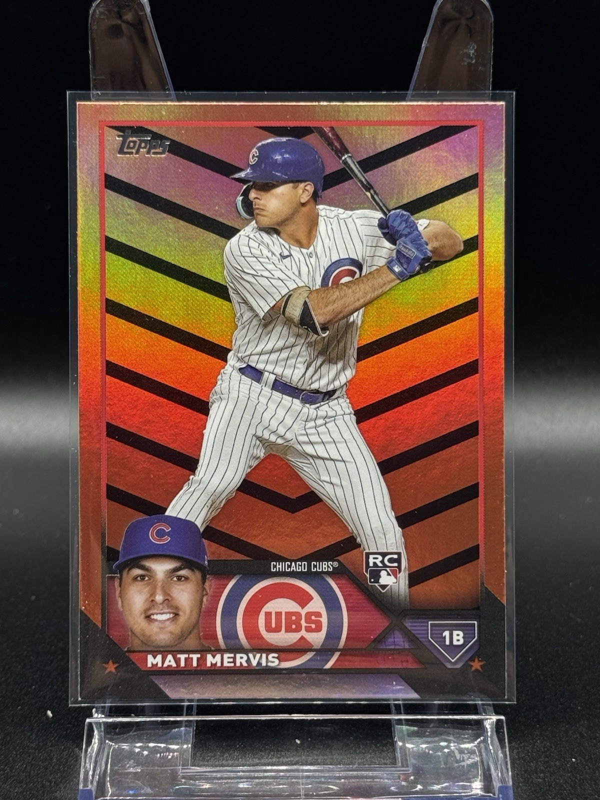 Matt Mervis 2023 Topps Update Orange and Black Foil Chicago Cubs #US42