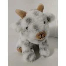 The Petting Zoo Goat White Spotted Seated Plush Soft Stuffed Animal 7"