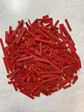 LEGO RED LOT 338 PCS 1X12 1X10 1X8 1X6 1X4 1X3 PLATE VARIETY BUILDING PIECES
