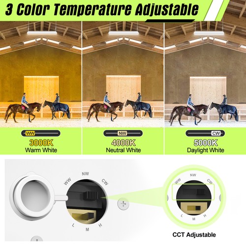 240W LED Linear High Bay Shop Light Fixture 3000K/4000K/5000K 3-Color Adjustable - Picture 4 of 17
