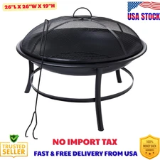 Mainstays 26" Round Iron Outdoor Wood Burning Fire Pit, Black
