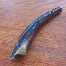 Ancien sifflet pour chien pistolet corne de bois de cerf