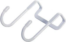 White Multiple Use Narrow Door Hook Over Cabinet Drawer Double Hooks 