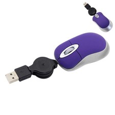 Mini Travel Optical Mouse Protable USB Wired Mouse with Retractable USB Cord