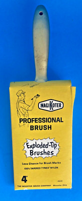 WOOSTER MAGIKOTER 4  PAINT BRUSH NYLON EXPLODED-TIP NOS VINTAGE NEW WOOD HANDLE