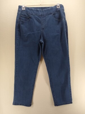 Blair Pants Jeans Women Size 16/PS Blue Knit Elastic Waist w Pockets  Comfort