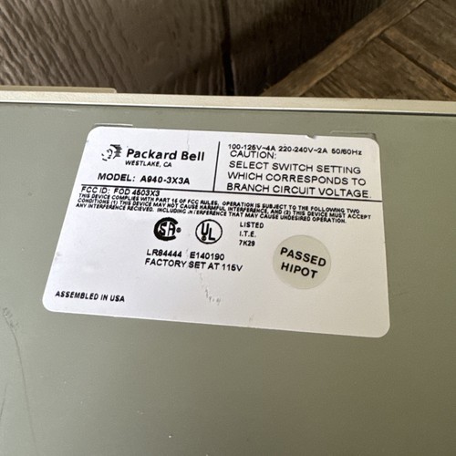 UNTESTED PARTS ONLY Vtg Packard Bell Legend 204CD Desktop Computer UNIT ONLY - Photo 14/18