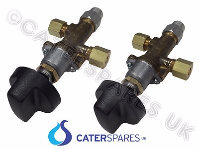 2x6MM KOMPRESSION CATERING GERÄT GASGRILL STEUERVENTIL OFF-HI-LO