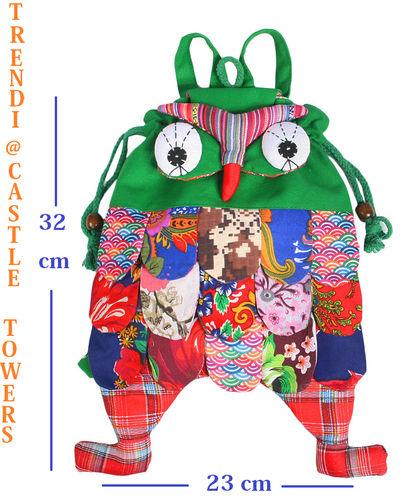 Genuine tribal hand made vintage cute Owl Cotton Patchwork Backpack Girl handbag - Picture 5 of 6