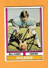 Bill Curry Houston Oilers AUTO Signed 1974 Topps Georgia Tech Alabama 1Y