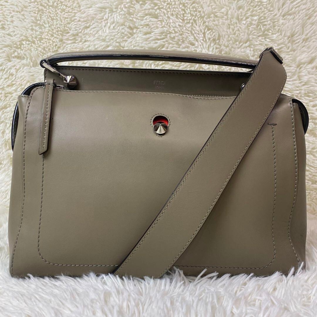 FENDI - DOTCOM BAG 2WAY ハンドバッグ ショルダーバッグ Fendi Dotcom Handbag Shoulder Bag 2way Leather Greige Used