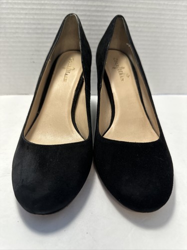 Cole Haan NikeAir Black Leather Classic Wedge Pumps 6 B Womens BR-16 - Picture 2 of 4