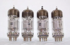 Lot (4) NOS 6BX6 radio tubes from bulk pack,Matching Date Codes,Quad,Mesh Plate