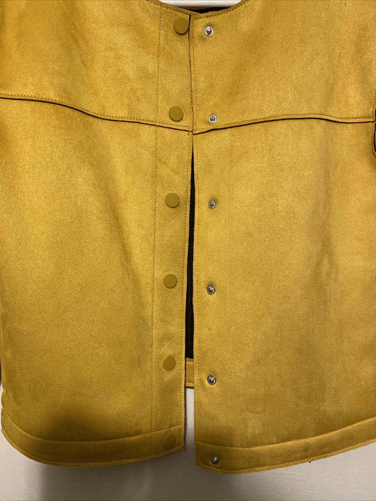 Womens Zara Basic button down yellow suedette jac… - image 6