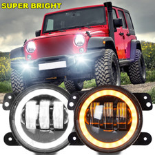 2pc 4 Inch Round Led Fog Lights Halo Driving Lamps Fits Jeep Wrangler Jk Tj Lj