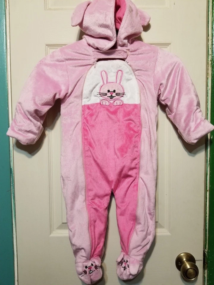 РУБИНЫ РОЗОВЫЙ КРОЛИК ТЕЛА КОСТЮМ РЕБЕНКА ХЭЛЛОУИН КОСТЮМ КРОЛИКА УШИ 12/18 МЕСЯЦЕВ - Изображение 4 из 4