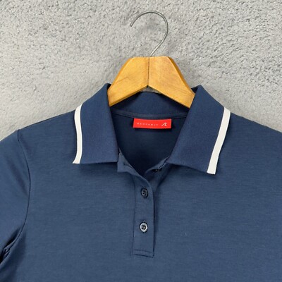 Redvanly Womens Golf Polo Shirt Medium Blue White Colorblock Short