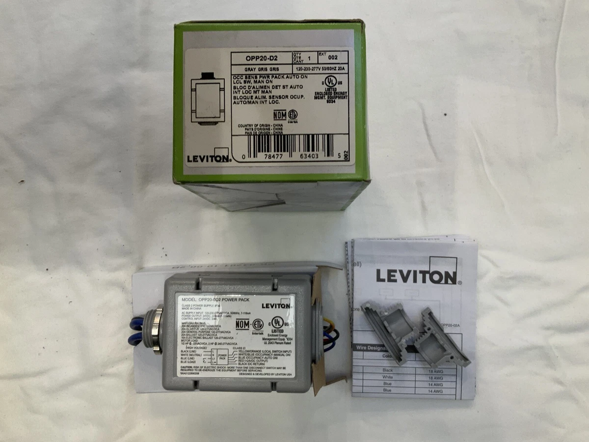 OPP20D2 Leviton Occupancy Sensor Power Pack Auto On, 54 OFF