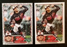 2023 Topps Holiday DL Hall Metallic Parallel Rookie Card+Base Orioles/Brewers 