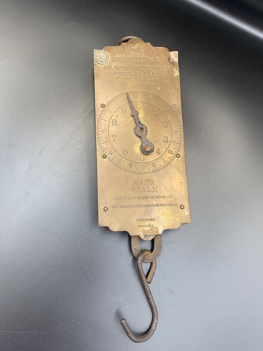 ANTIQUE CHATILLON'S 30lb HANGING BRASS MILK SCALE | eBay ANTIQUE CHATILLON'S 30lb HANGING BRASS MILK SCALE | eBay