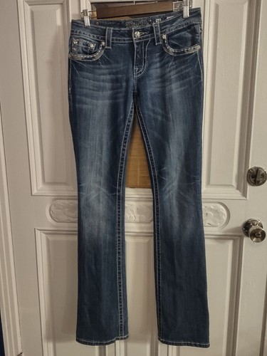 Miss Me Bootcut Denim Jeans Women’s 28x32 Embroidered Pockets cowgirl rodeo - 第 1/10 張圖片