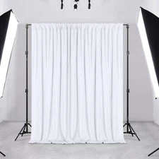 DWCN 10x8 FT White Backdrop Curtains for Parties Photography Backdrop Drapes ...