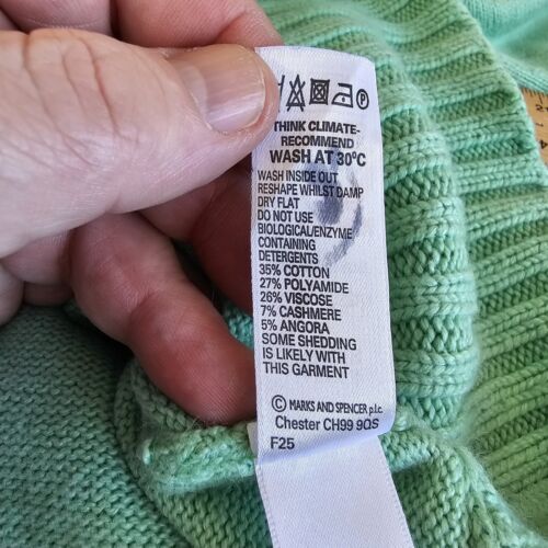 Marks And Spencer Weekend Roll Neck Jumper (Size 20) Cashmere Angora Moss Green - Picture 7 of 10