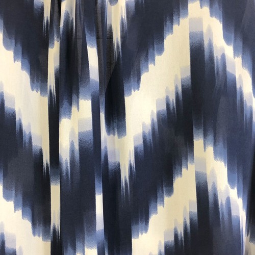 Parker Herringbone Print Silk Top Tie Long Sleeves Pullover Navy White Sz S - Picture 7 of 10