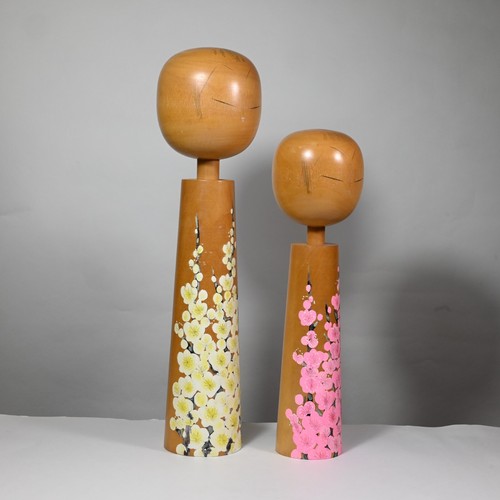 Master TAKAHASHI HASHIME Kokeshi Pair, Signed, 1970s Japan - X-Large: 18", 5 lbs - Picture 11 of 14