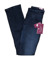 Gloria Vanderbilt Amanda Pull On Slim Leg Super Stretch Size 4 Kansas Wash Jeans