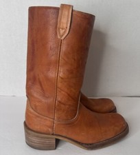 Vtg Dingo Acme Campus Boots Brown Leather Mens 9 1/2 W 11 Made in USA 70's