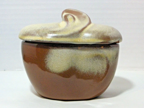 Frankoma Lazy Bones Sugar Bowl W/Lid Desert Gold