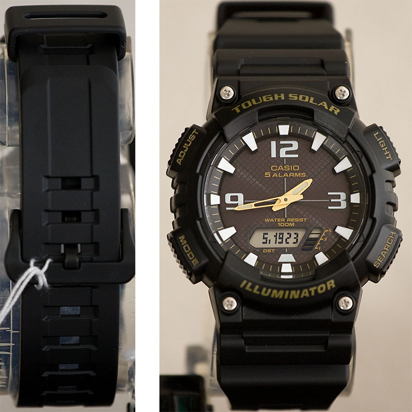 Casio Model SOLAR POWER World Time 5 Alarms 100m Watch AQ-S810W