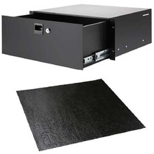 4U 19" Steel Rack Drawer Adam Hall 87404 inc Anti Slip Mat Nonsplip NEW