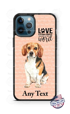 Beagle SAP Dog Love Word Personalized Phone Case Cover fits iPhone Samsung gift