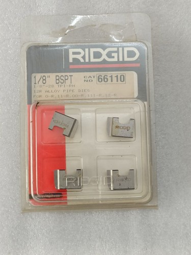 RIDGID DIE  BSPT CAT  66110 1/8 BSPT TPI-RH 0-R, 11-R, 00-R, 111-R, 12-R, Pipe - Picture 1 of 5